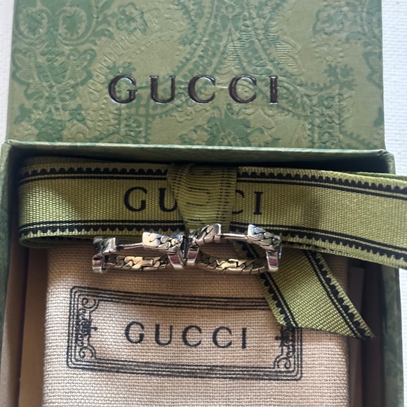 Gucci 925 Sterling Silver Huggie Hoop Earrings - Picture 5 of 9